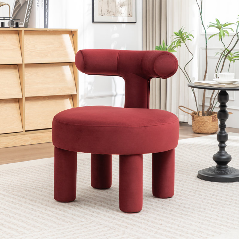 Bula Velvet Barrel Chair, Red