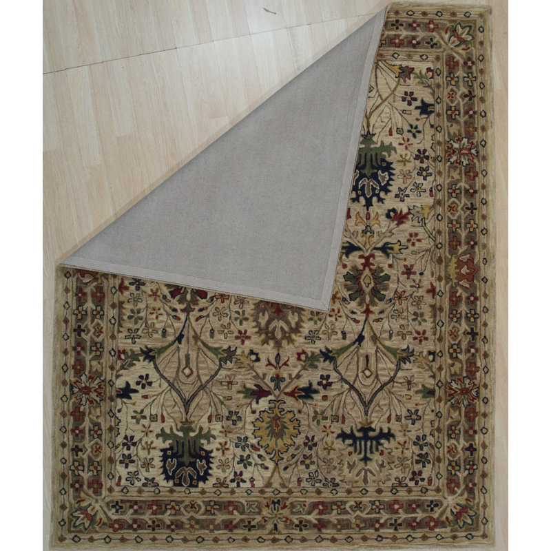 Ivory and Multicolor Hand-Tufted Wool 4' x 6' Area Rug