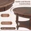 Table basse ovale 45 po avec tiroir et tablette de rangement pour le salon-1227301538