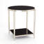 Circle/Square Side Table-Nickel w/ Black Granite