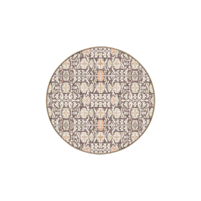 Fiquett Hand Loomed Washable Oriental Indoor Rug, Round 3'