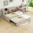 Twin Upholstered Daybed with Pull-Up Trundle and Shelves and Charging Station-758606488