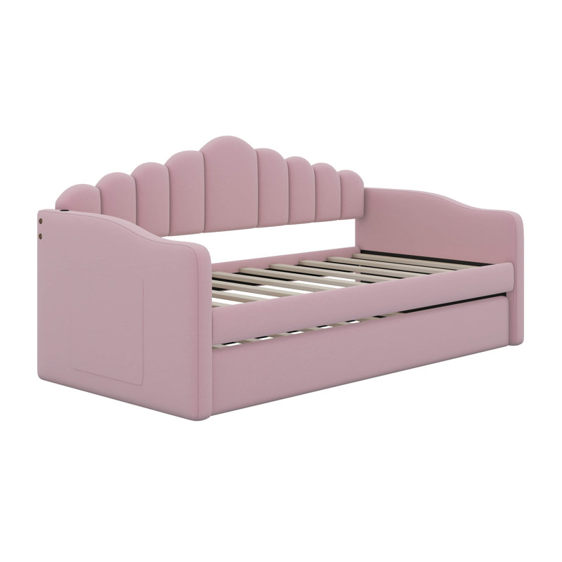 Izzibella Upholstered Daybed, Pink