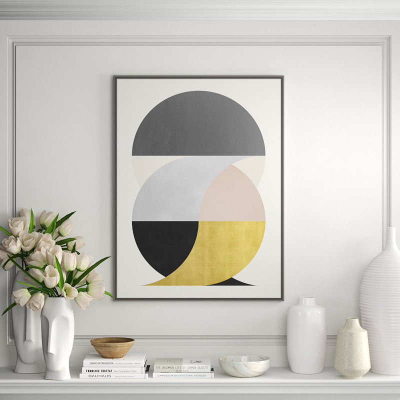 Metallic Paradigm 2' Framed Graphic Art Print on Glass