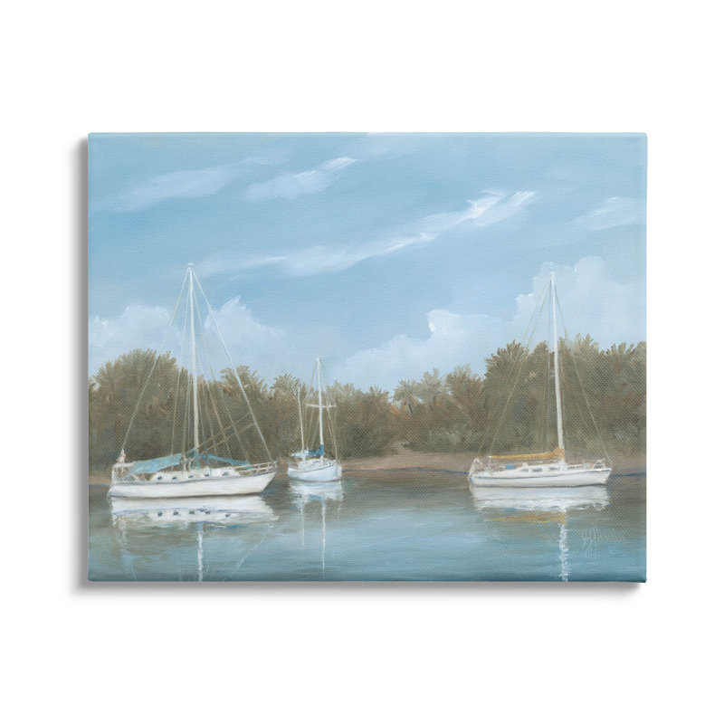 Art mural sur toile, "Drifting Nautical Marina" par Georgia Janisse, H 36 po x l 48 po x P 1,5 po