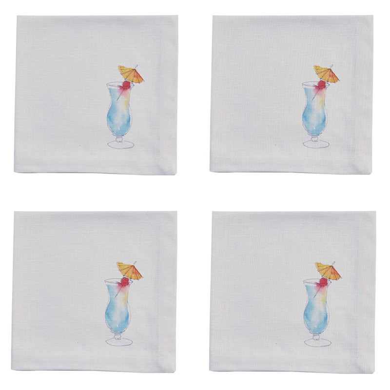  Ensemble de 4 serviettes de table Blue Hawaiian