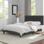 Size Modern Upholstered Bed Frame with Adjustable Square Tufted Headboard-93363910-99170190