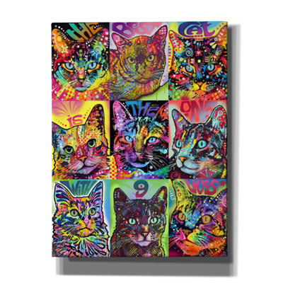 «Nine up of Cats» par Dean Russo - impression sur toile tendue