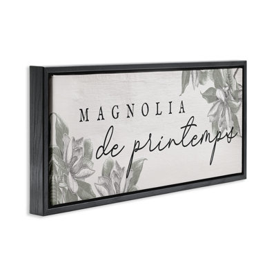 Spring Magnolia French Phrase Floating Frame, design by Lil' Rue