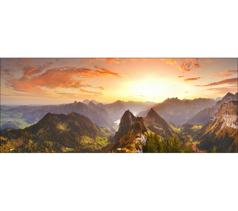 Mountain Landscape III - No Frame Print on Canvas, 50cm H x 125cm W x 1.4cm D