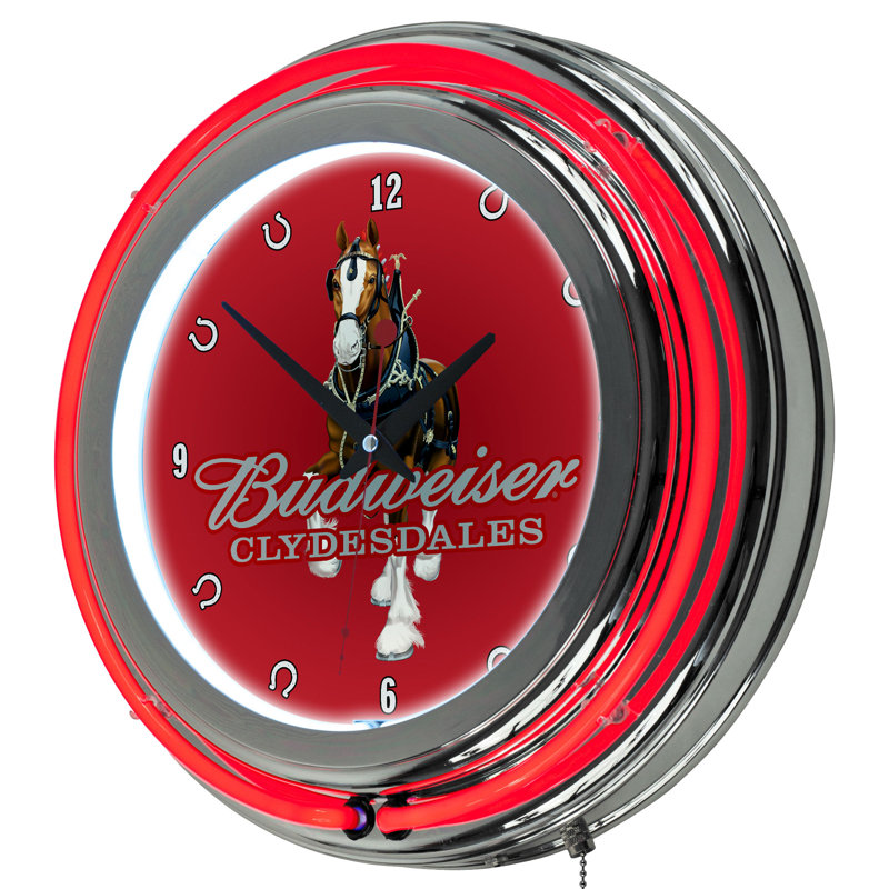 Horloge murale 11 po Budweiser Clydesdale