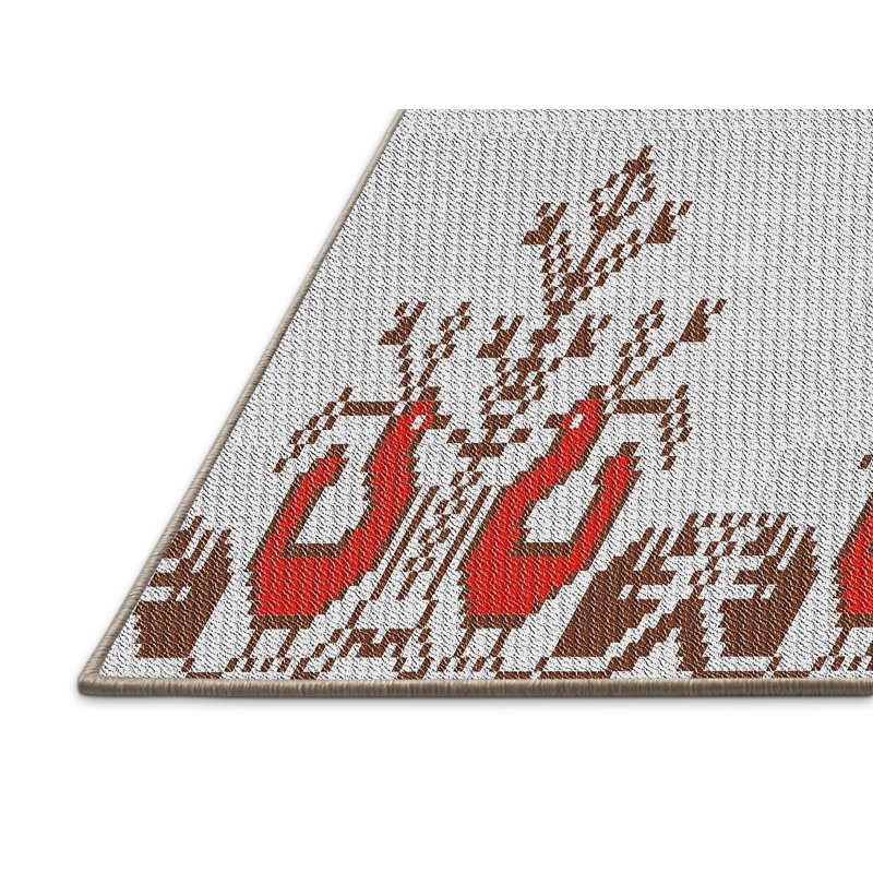 Tapis noir/rouge à motifs, Rectangle 2 pi x 3 pi