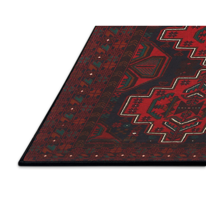 Tapis traditionnel mehroon/noir/crème Sirretta, Rectangle 2 pi x 3 pi