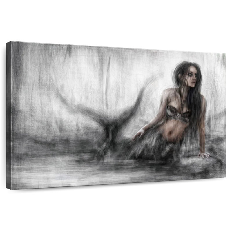 Kelan Dark Mermaid, 8" H x 12" W