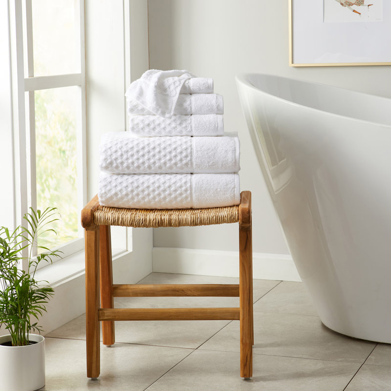 Ensemble de serviettes 100% coton ultra doux et absorbant, Blanc optique, Ensemble de serviettes 6 pièces
