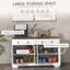 Buffet, buffet avec 2 tiroirs, 2 armoires de rangement, 4 portes de style grange