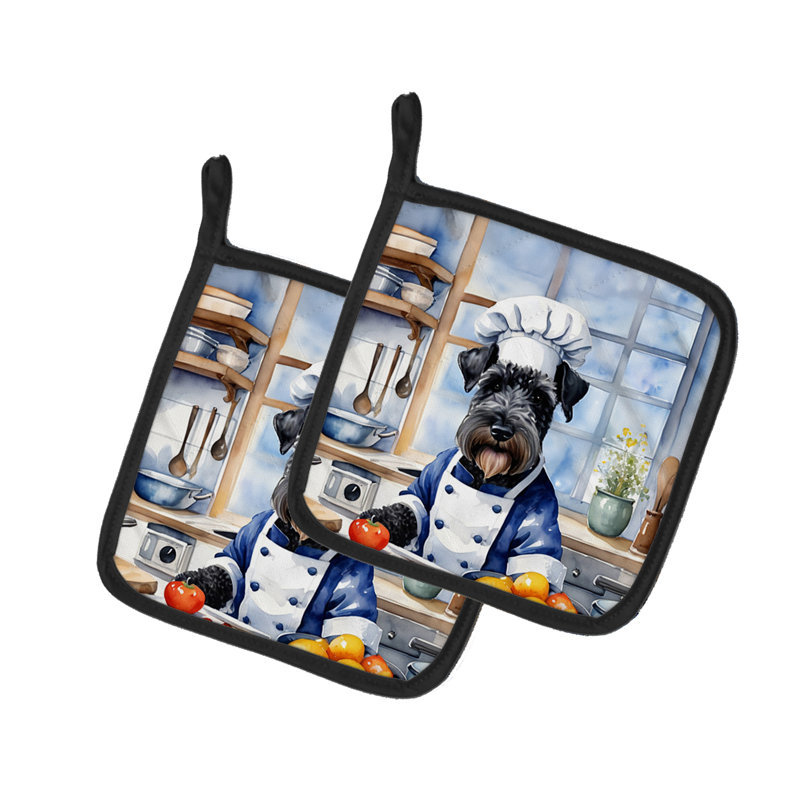 Caroline's Treasures The Dog Chef Polyester Potholder Set