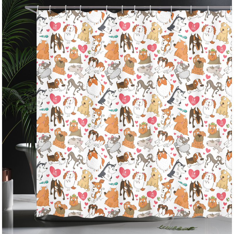 Shower Curtain with Hooks Included, 70"H x 69"W