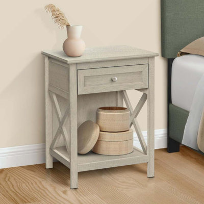 Table de bout, meuble transitionnel avec tiroir et tablette inférieure Bush Furniture Key West