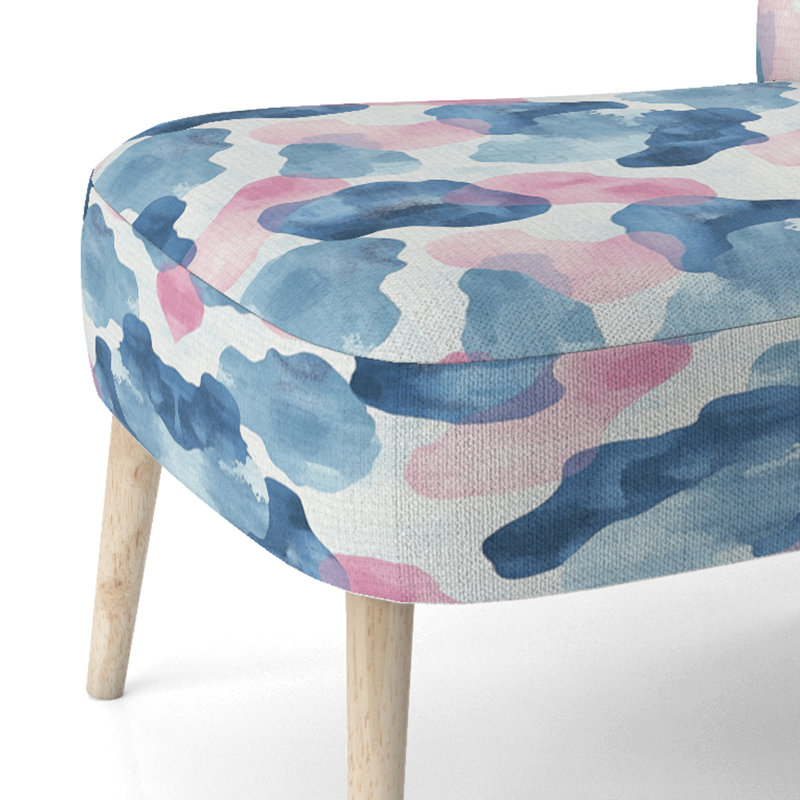 Fauteuil bohème en velours - bleu et rose nuage doux Fauteuil d'appoint bleu, Chaise d'appoint sans accoudoirs
