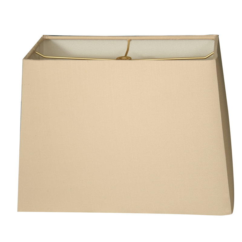 Abat-jour rectangulaire en soie / shantung (araignée), Beige, H 12 po x l 18 po x P 10 po