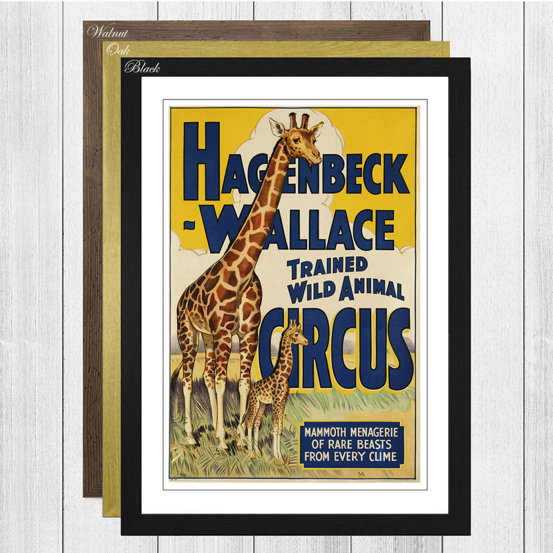Vintage Circus (22) Framed Vintage Advertisement - Framed Print, Black