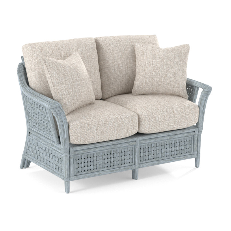 Boca Loveseat, White Textured Performance;, Antique Black