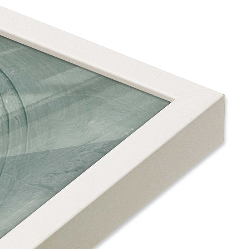 16 "x 16" texturé Echoes Emerald v1, Cadre opaque blanc, H 15 po x l 12 po x P 1,25 po