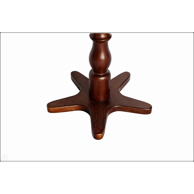 Table d'appoint à piédestal rond en bois 15,75 pouces, table de chevet vintage pour salon et chambre à coucher, Noyer brun