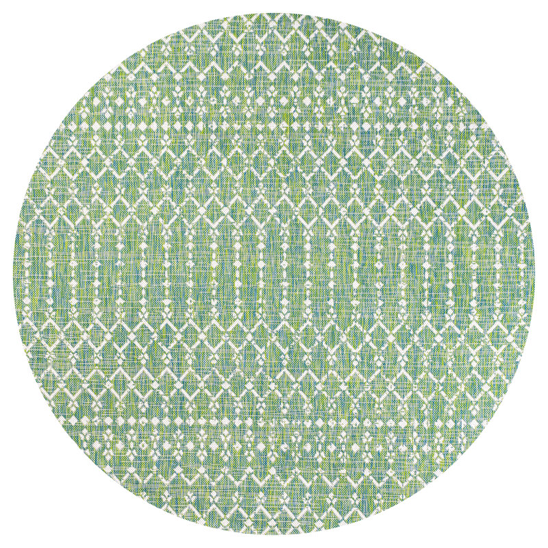 Tapis d'intérieur / extérieur Crompton, Vert/crème, Rond 5 pi 3 po
