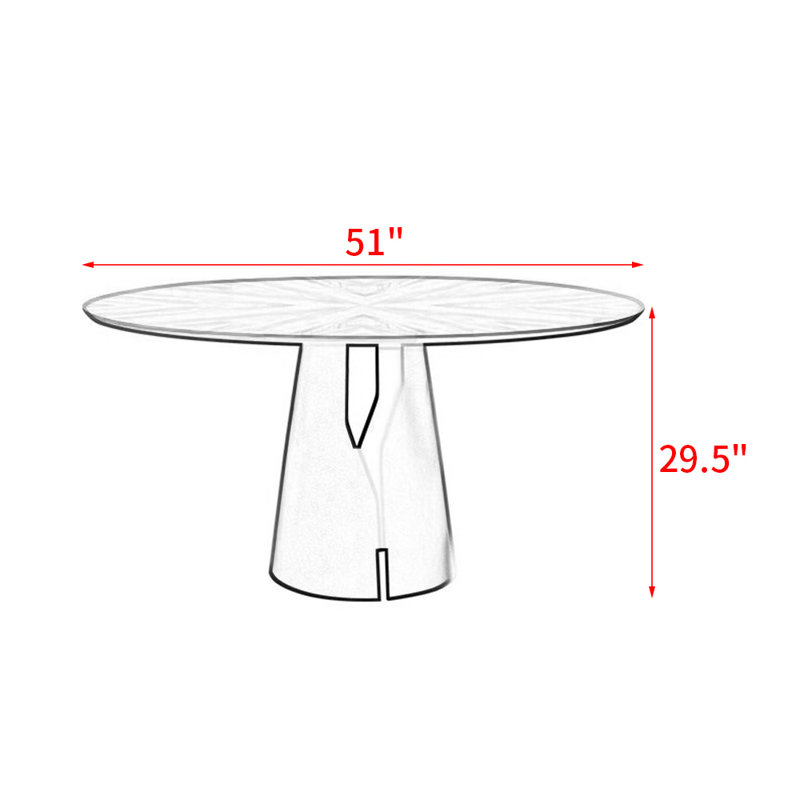 Pruett, 29.5"H x 51"L x 51"W