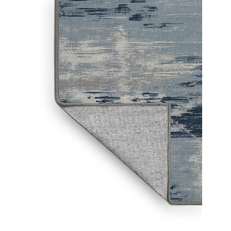 Tapis abstrait gris lavable à la machine, Tapis de couloir 2 pi x 4 pi