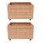 Ensemble de 2 bacs de rangement pliables avec roulettes, grands contenants roulants de 52,8 gallons avec finition grain de bois pour la maison, le garage et l'organisation de bureau