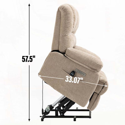 Chenille Power Lift Recliners with Heat Massage