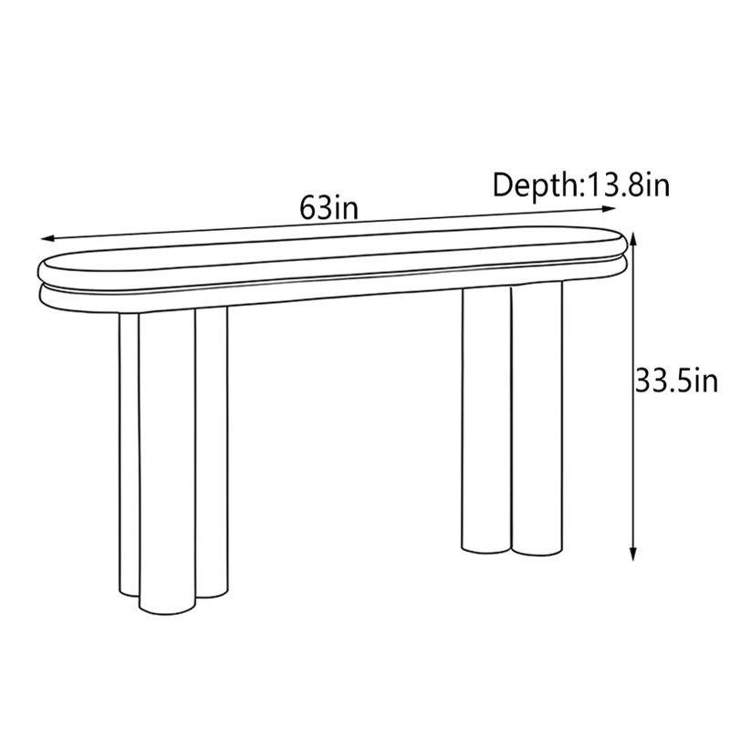 Table d'entrée de style chinois, H 33,5 po x l 63 po x P 13,8 po