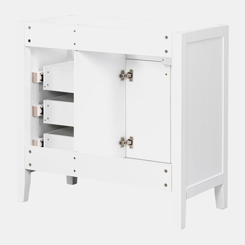 Base de meuble-lavabo simple 35,5 po seulement, Blanc