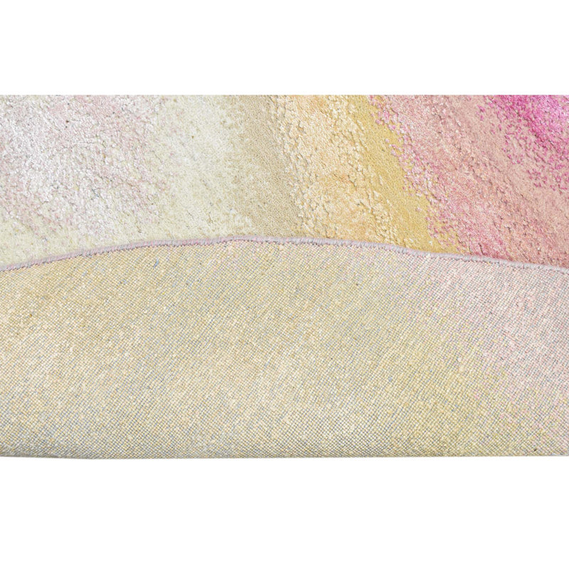 Abstract Area Rug in Yellow/Pink/Brown/White