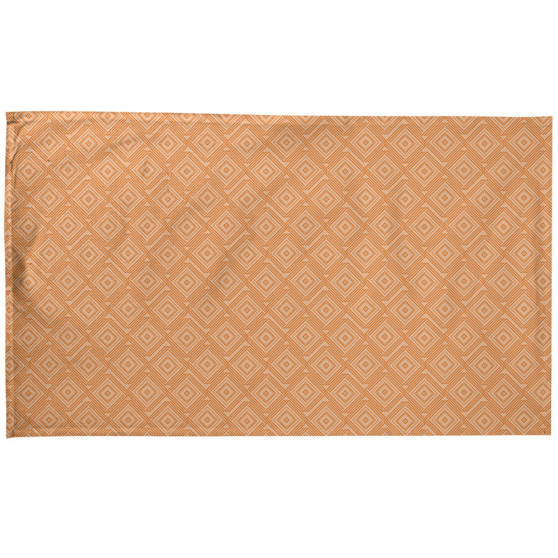 Serviette de thé à labyrinthe carré, Polyester sergé, Orange
