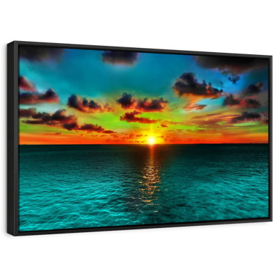 " Sunset And Ocean Canvas Print "