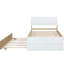 Lit simple à la mode avec tête de lit blanche ultrabrillante et cadre de lit gigogne polyvalent en chêne de conception moderne et pratique pour la chambre à coucher-1202614750-1202614744