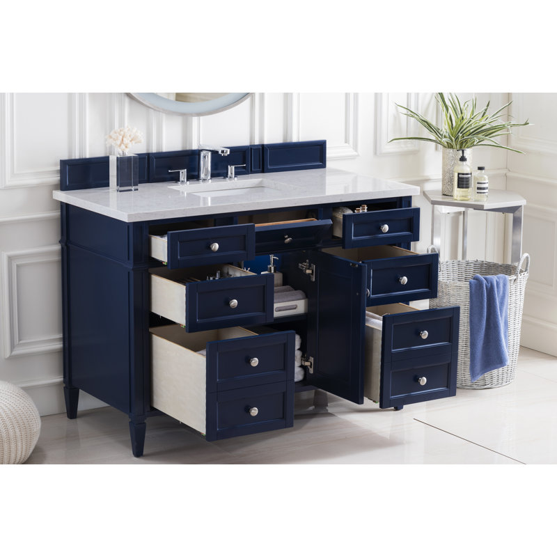 Brittany 48'' W Single Vanity, Victory Blue, Eternal Jasmine Pearl