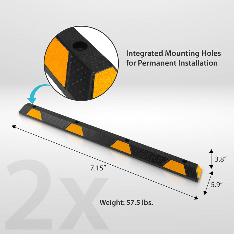         Pyle Rubber 71.5'' L Threshold Ramp 2 Pieces