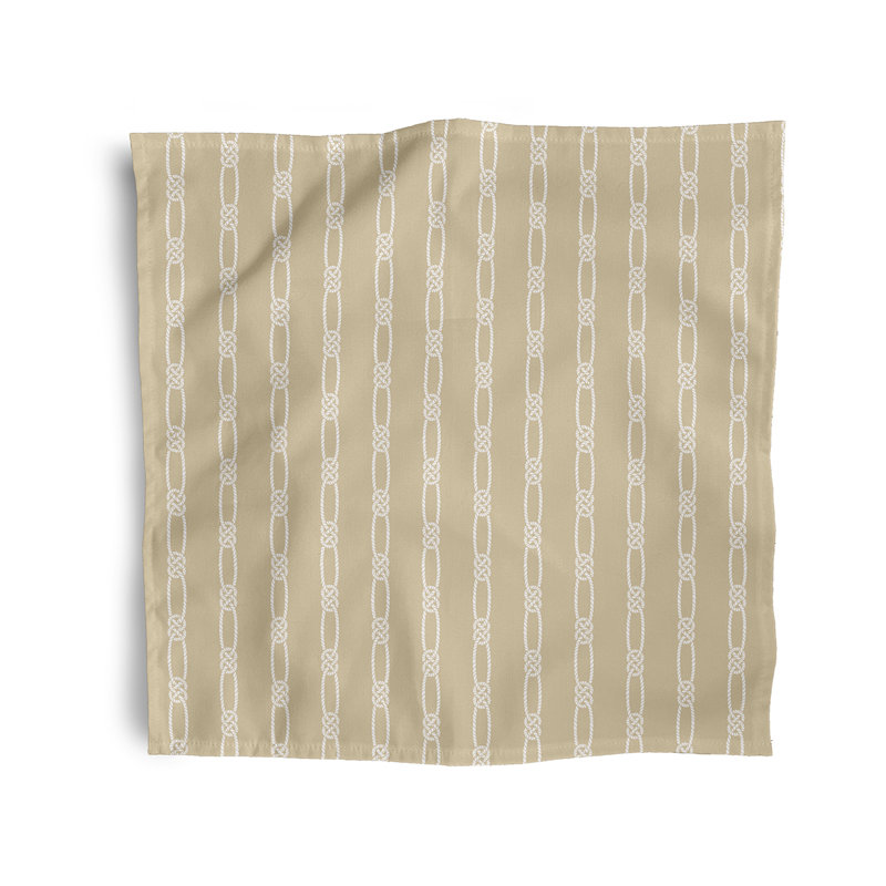 Lamija Polyester Striped Square Napkin, Taupe