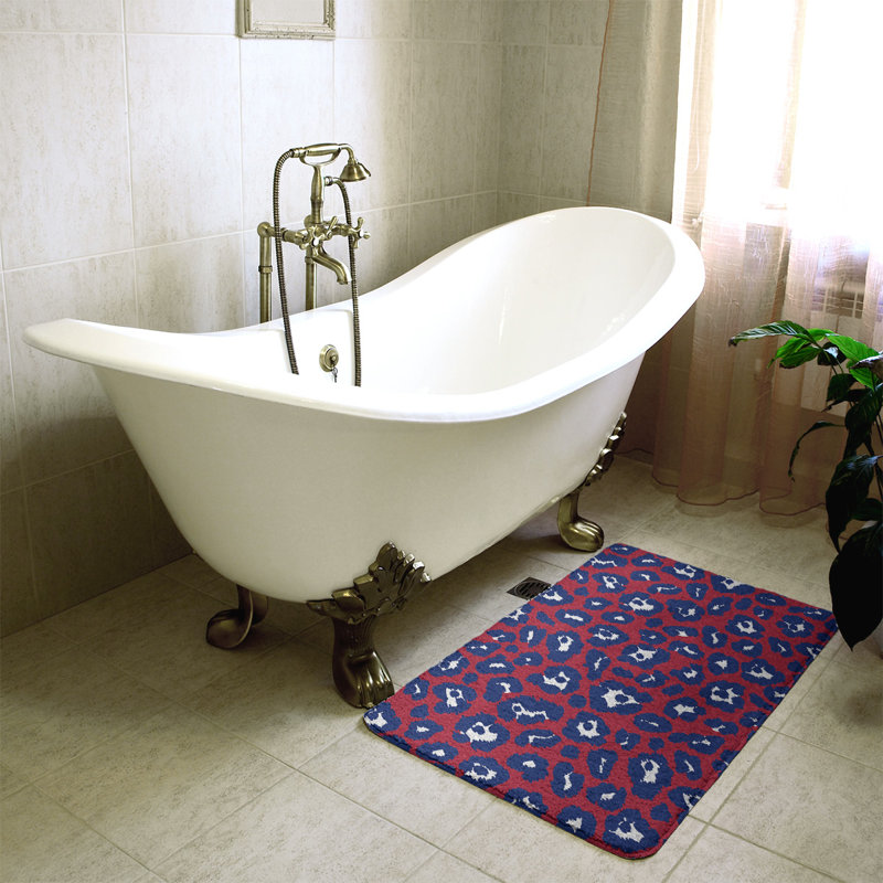 Tapis pour salle de bain New York fly back foot, Rouge / blanc / bleu foncé, H 0,5 po x l 21 po x L 34 po