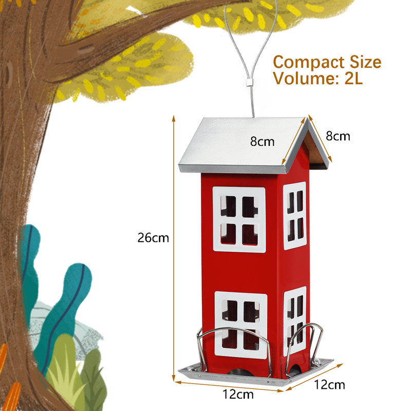 Abdihakim Metal Hanging Feeding Station, Red