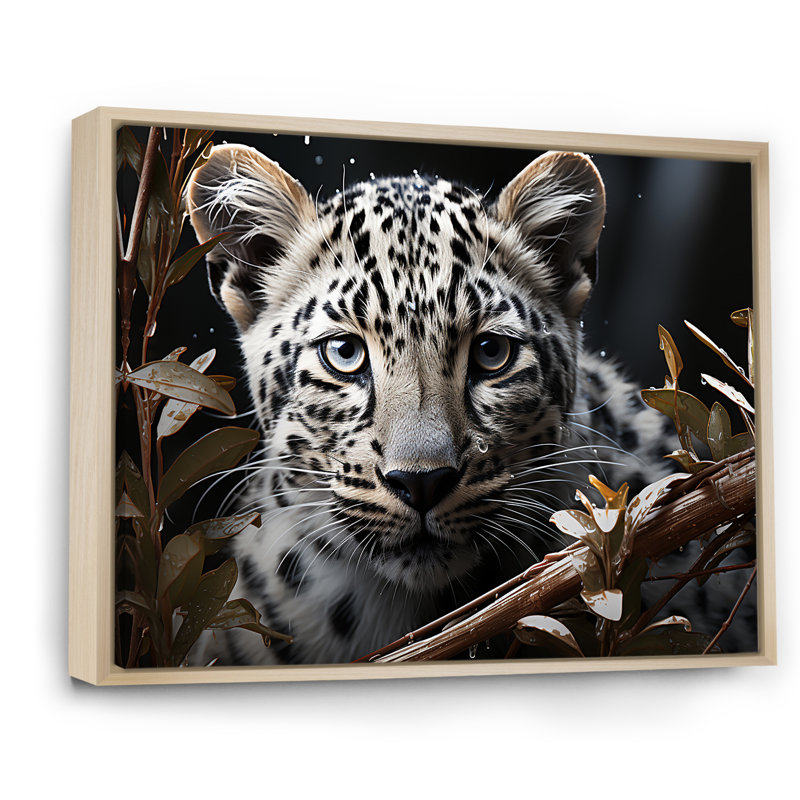 «Jungle Leopard Stalk III», reproduction sur toile, Cadre naturel flottant, H 30 po x l 40 po x P 1,5 po