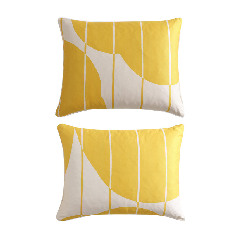 Vesi Unikko Cotton Yellow/Beige Duvet Cover Set, King Duvet Cover + 2 King Shams