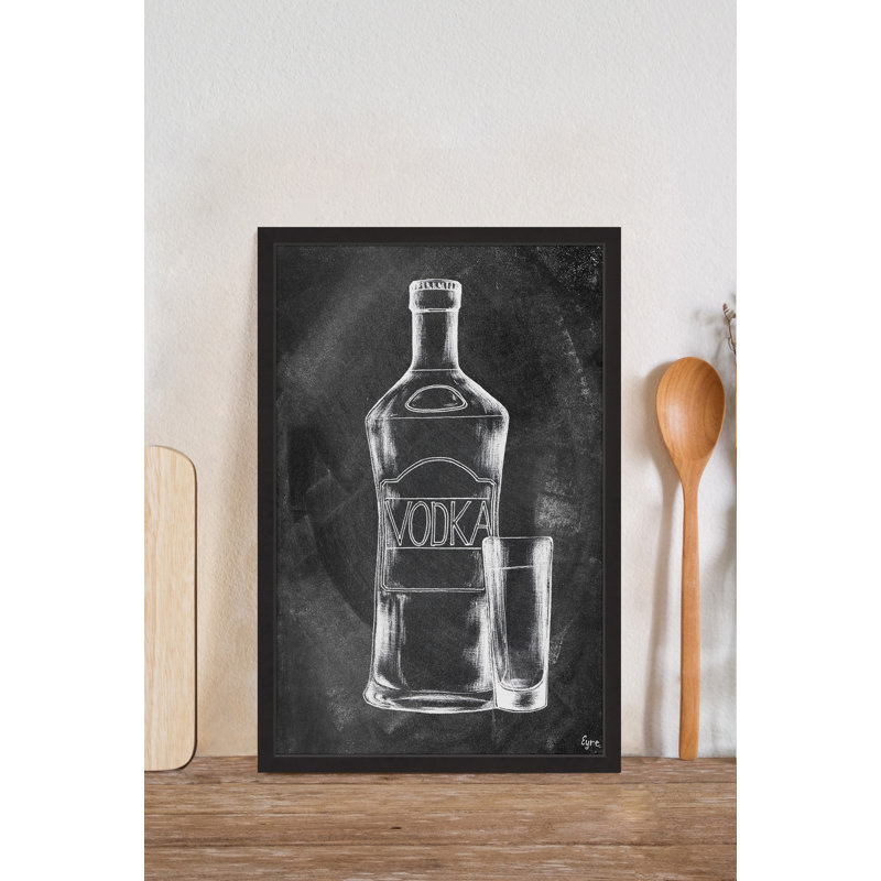 " Vodka On Chalkboard ", 18" H x 12" W x 1.5" D