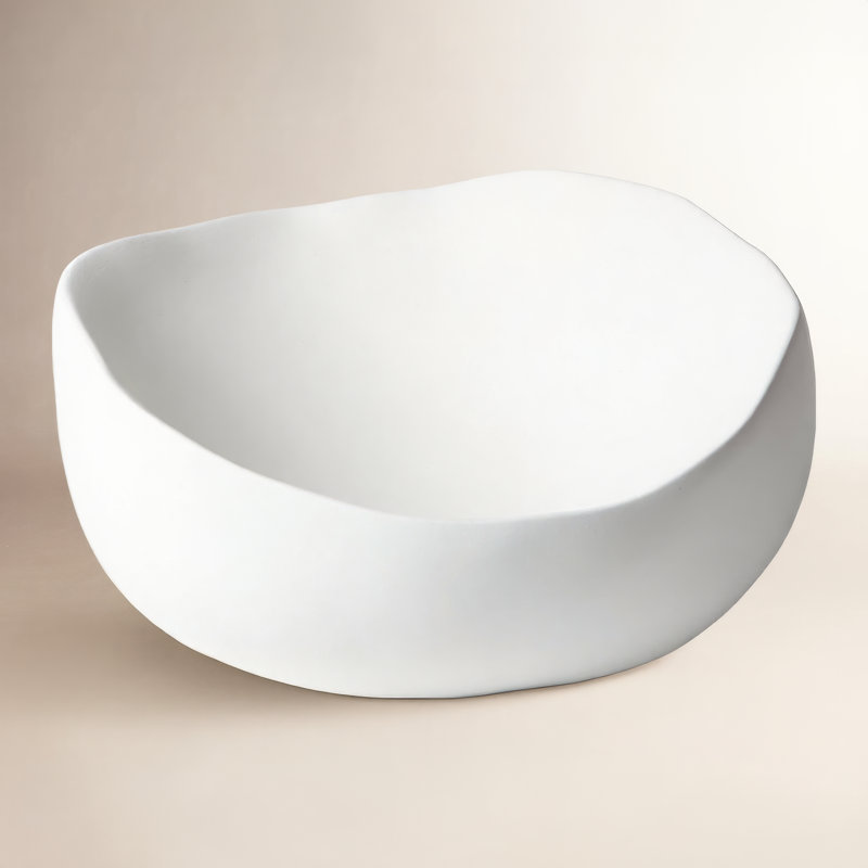 Organic Handmade Ceramic Decorative Bowl, 5" H x 11.5" W x 11.5" D