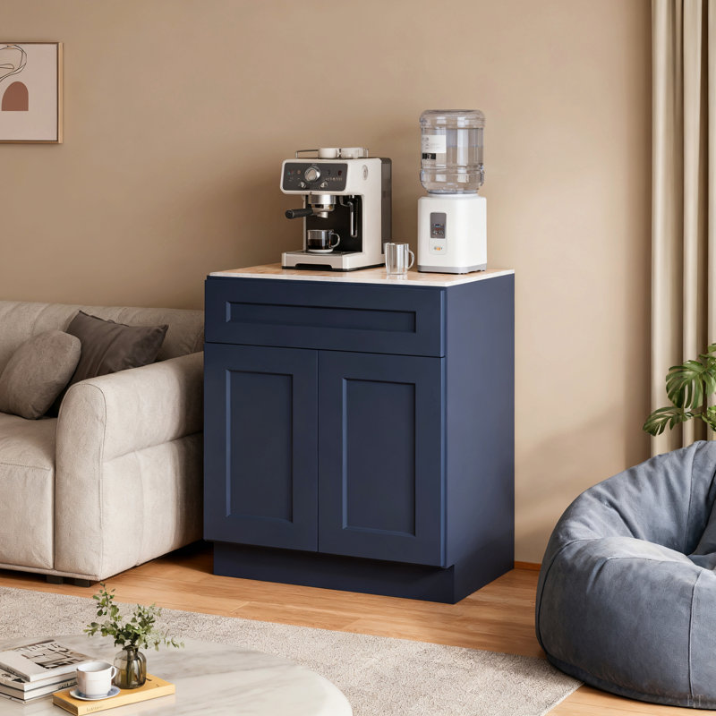 Armoire de base 30 po avec porte à fermeture en douceur, tiroir, unité en bois massif peu encombrante avec tablette réglable pour la cuisine, la salle de bain, la buanderie et le garage (l 30 po x P 24 po x H 34,5 po)